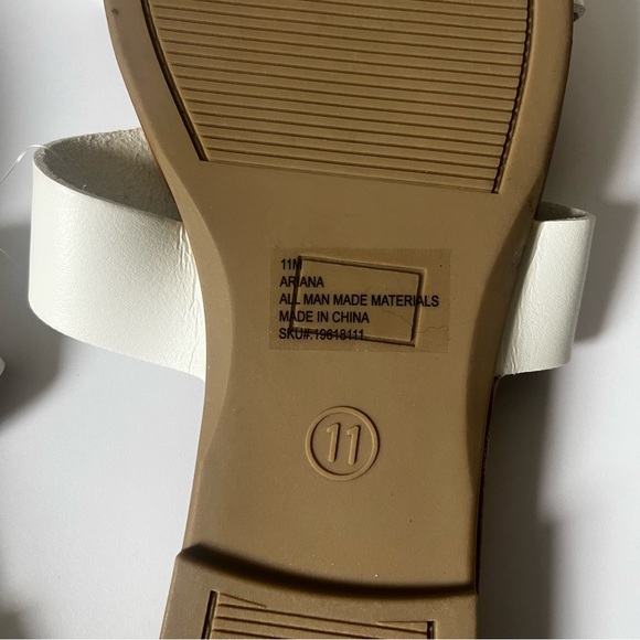 SM NEW YORK- NEW Women's White and Brown Sandals Size 11 - Picture 2 of 6